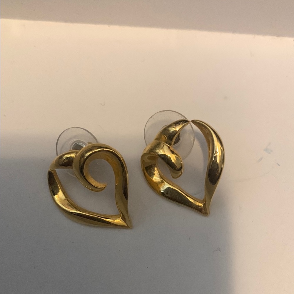 Gold Heart Shaped Earrings